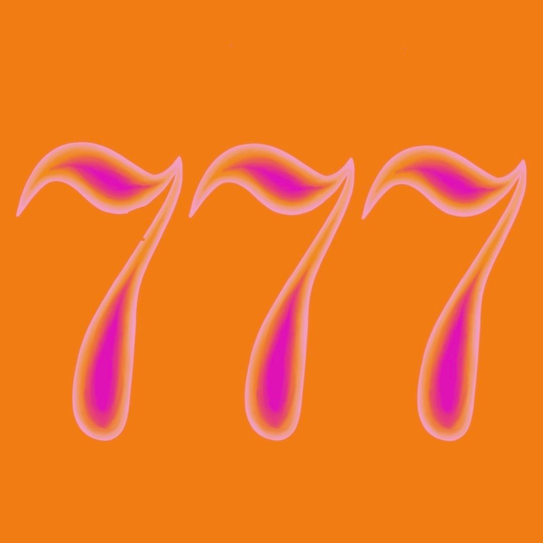 777 on an orange background