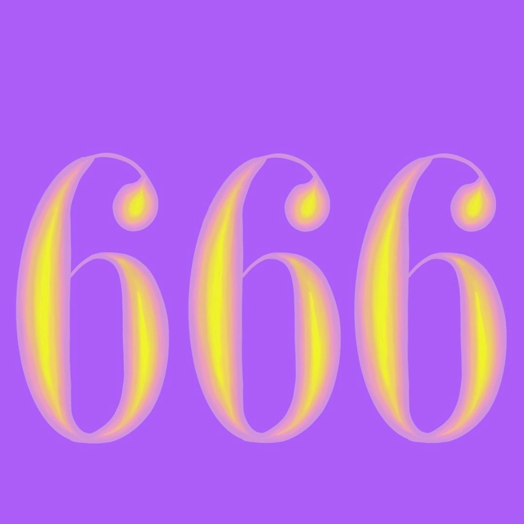 666 on a purple background