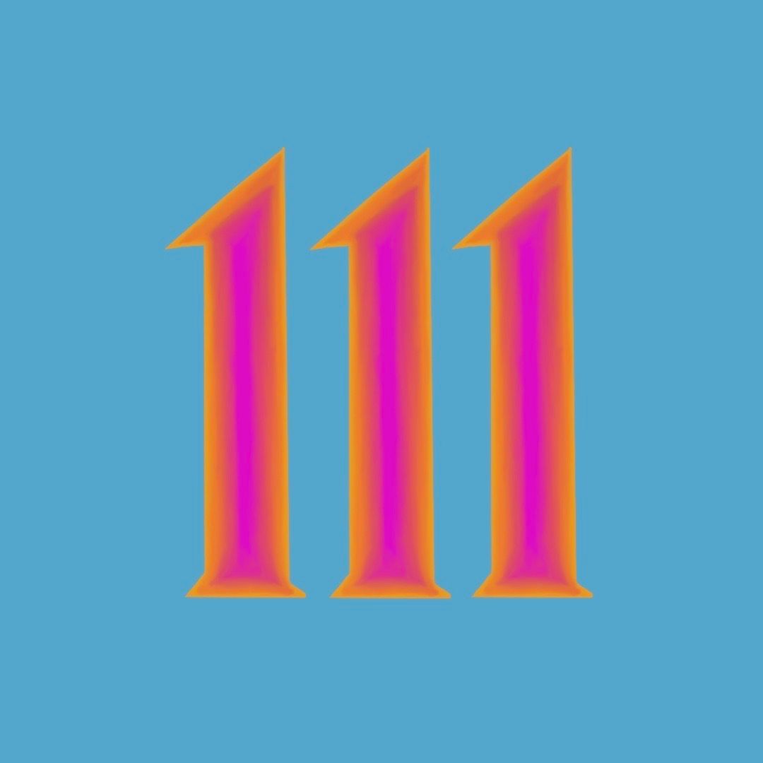 111 on a blue background