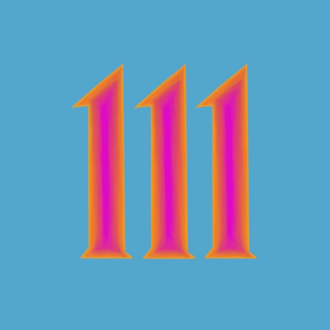 111 on a blue background