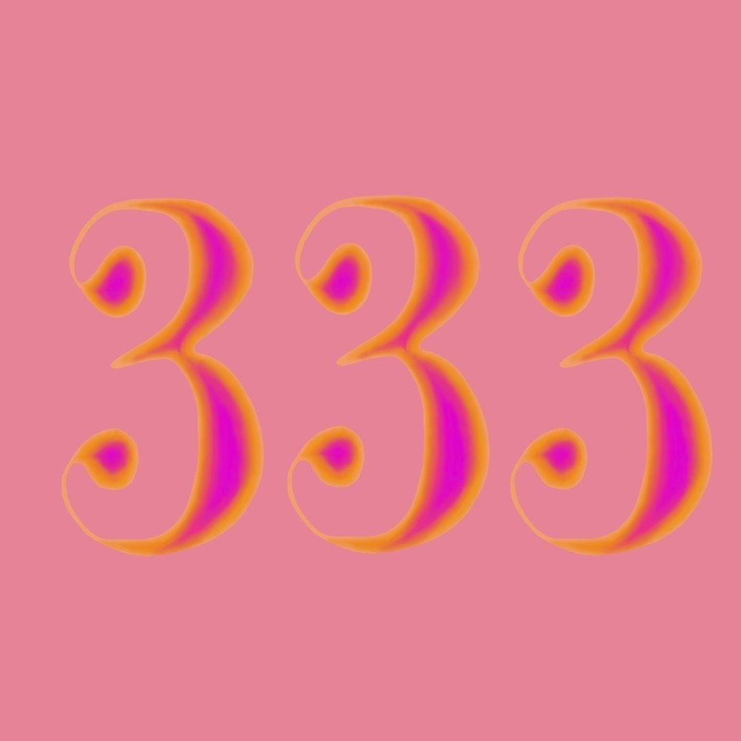 333 on a pink background