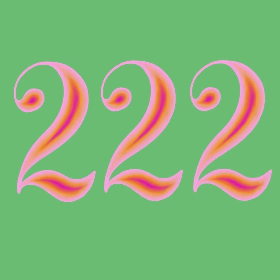 222 on a green background