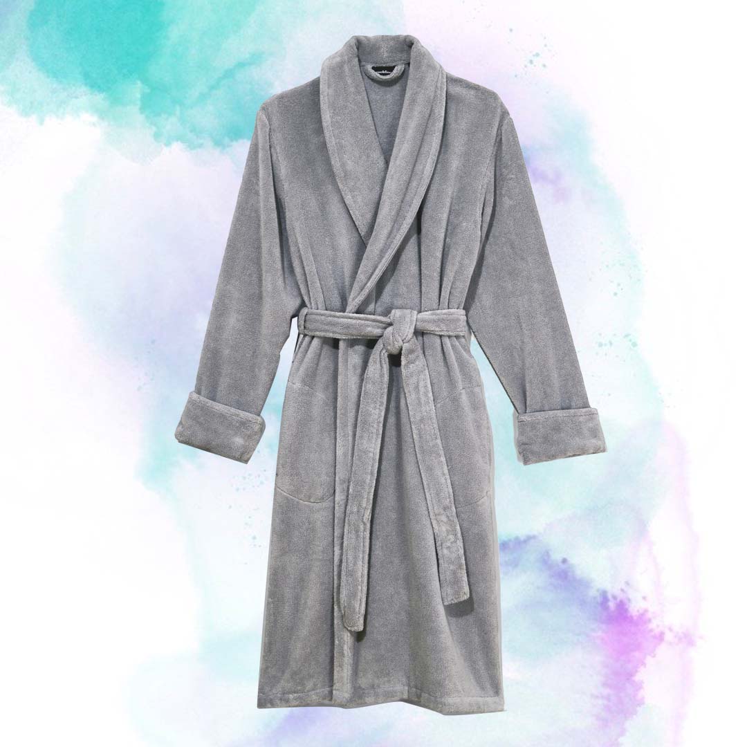 Silky gray robe