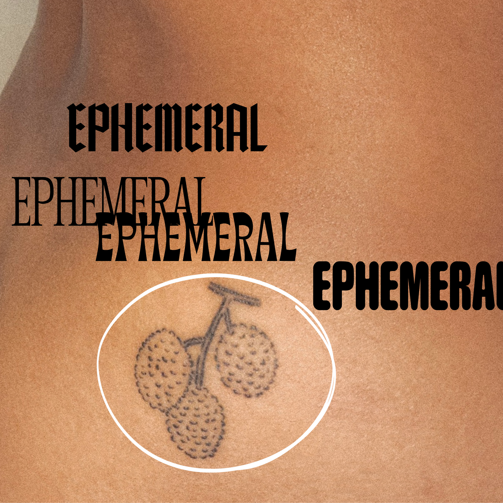 Ephemeral butt tattoo 