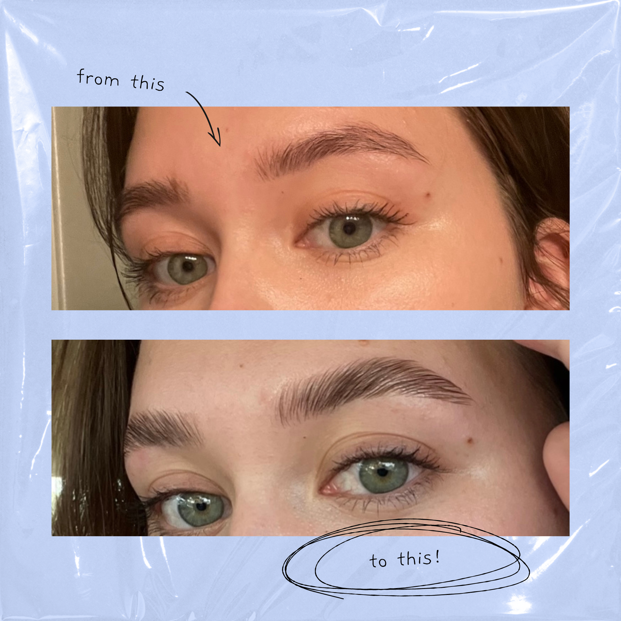 Brow lamination before and after