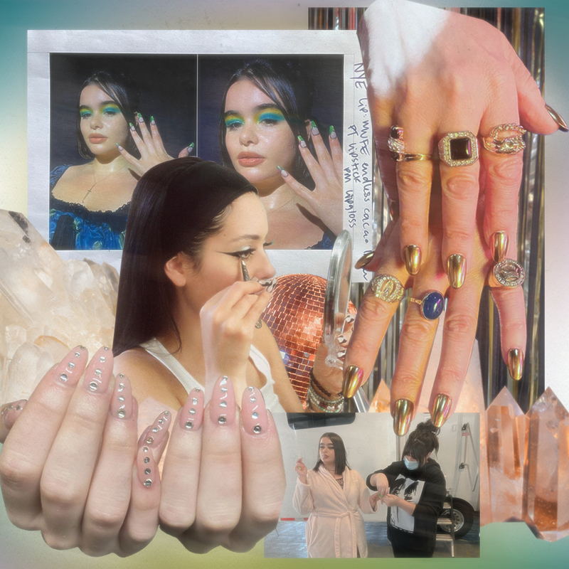 Euphoria nail art featuring Alexa Demie + Barbie Ferreira