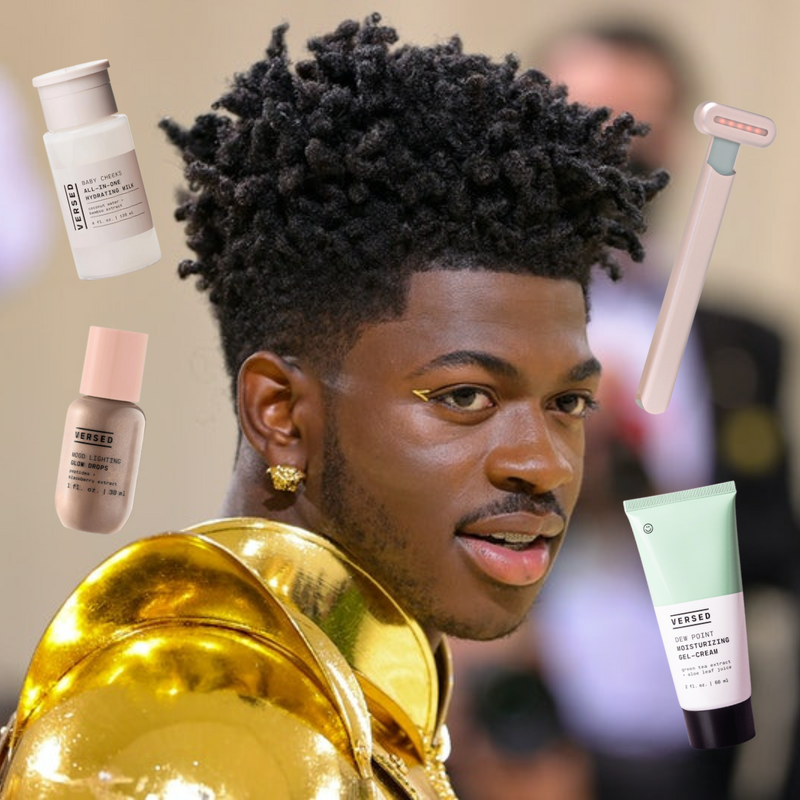 All of the drugstore skincare products behind Lil Nas X’s dewy skin at the 2021 Met Gala