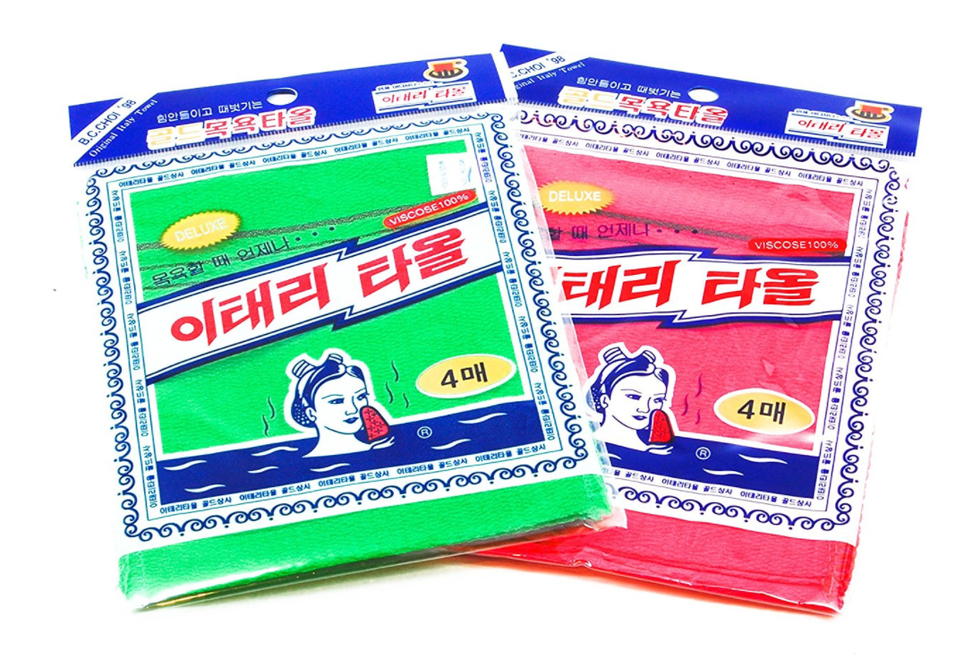 1 X Korean Italy Asian Exfoliating Bath Washcloth Body Scrub Shower Soft Towels 