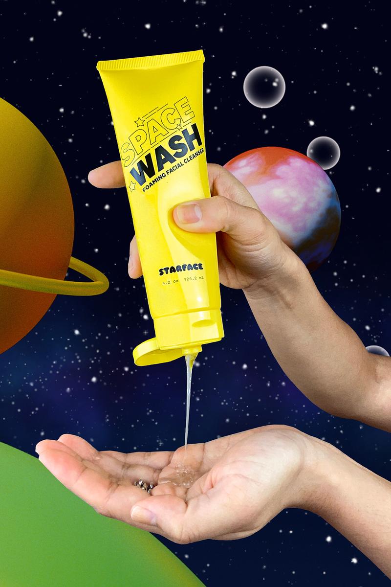 Spacewash being squeezed into someone's hand