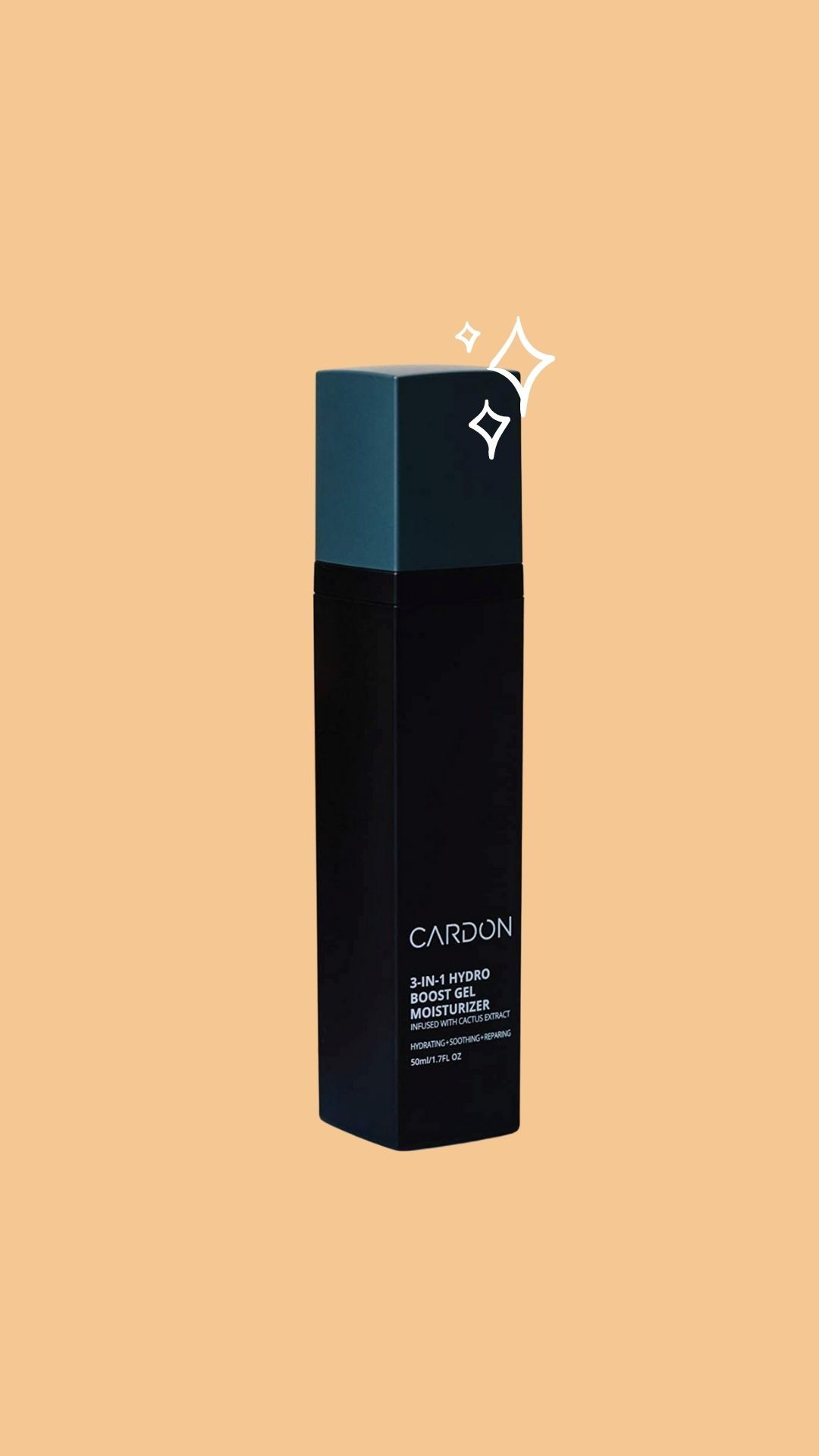 Cardon 3-in-1 hydro boost gel moisturizer, organge background