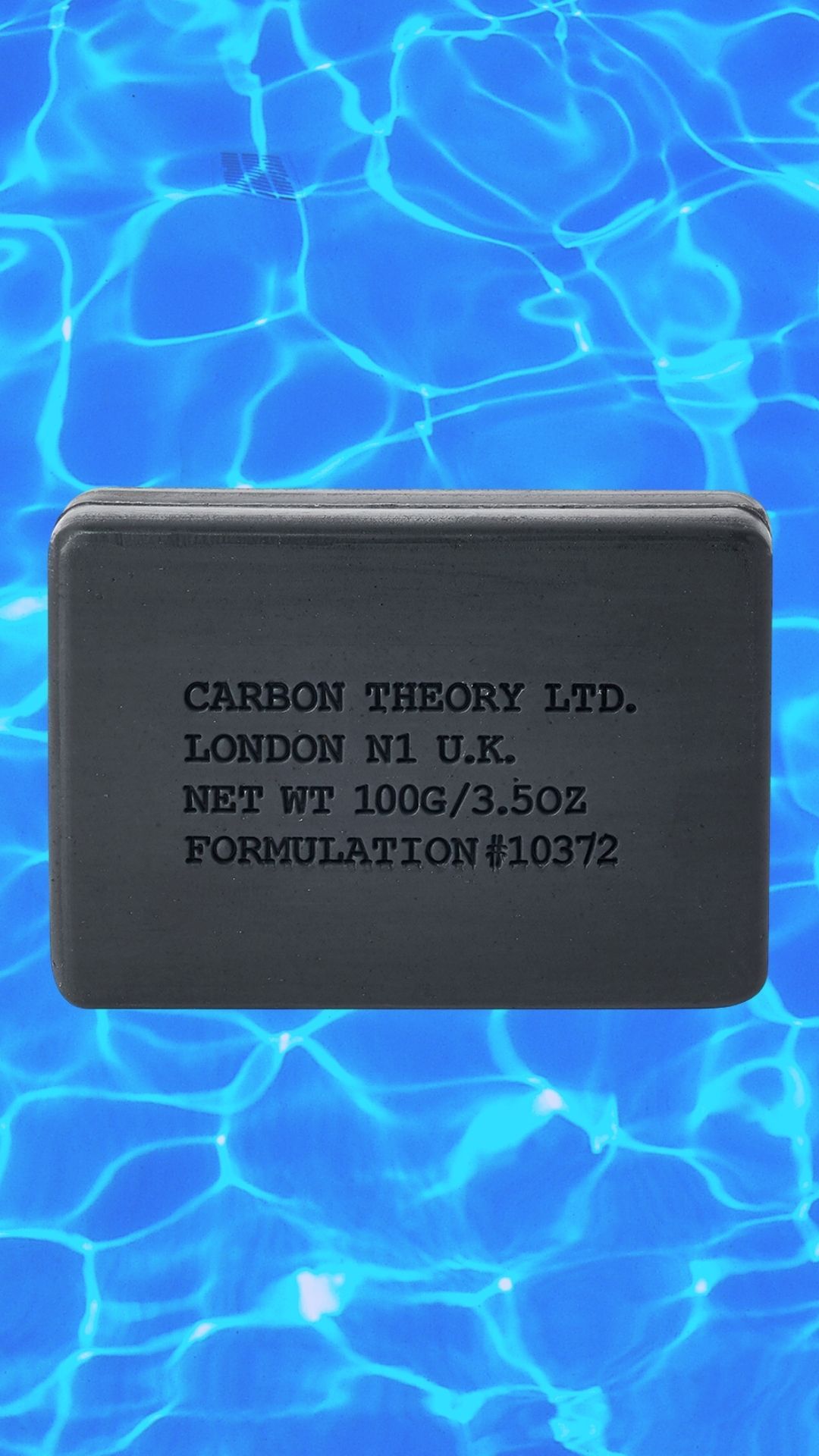 Carbon Theory Cleansing Bar, blue background
